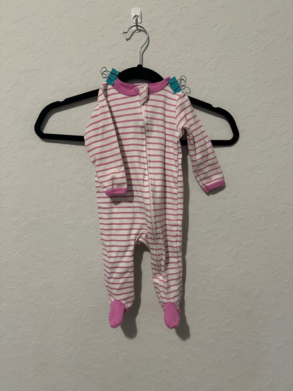Pink Striped Footed Baby One-Piece - Cozy All-in-One